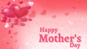 粉色爱心背景母亲节快乐图片